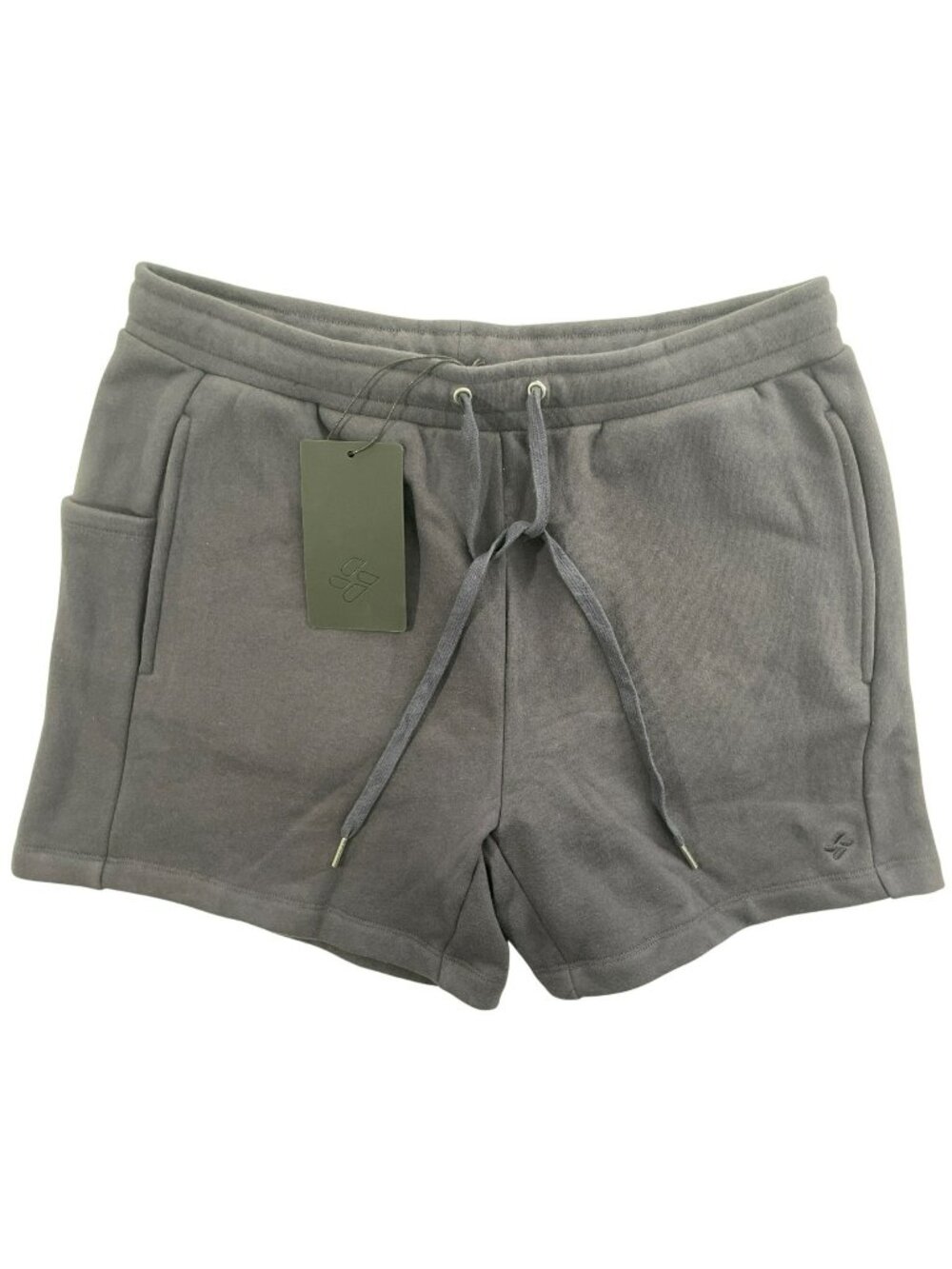 Allwear Organic 5" Sweat Shorts Cotton Black Sport Drawstring Pockets Wmn's Sz 7